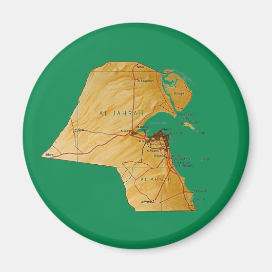 Kuwait Map Magnet (Vorne)