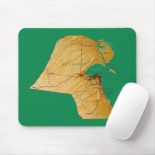Kuwait Map Mousepad (Mit Mouse)