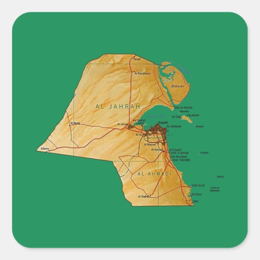 Kuwait Map Sticker (Vorderseite)
