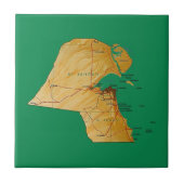 Kuwait Map Tile Fliese (Vorderseite)