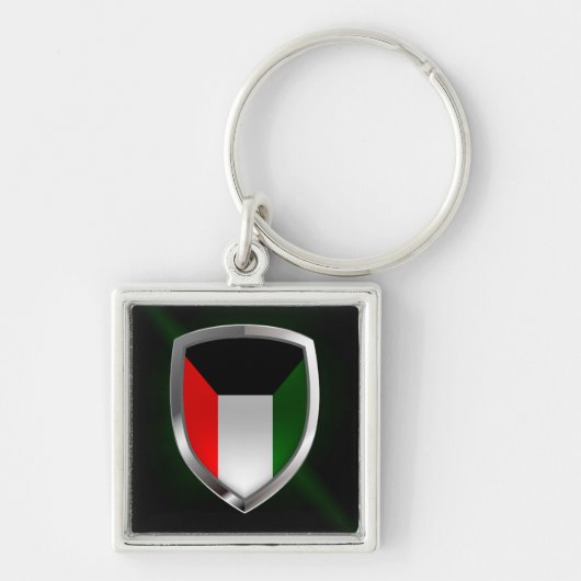 Kuwait Metallic Emblem Schlüsselanhänger (Vorne)
