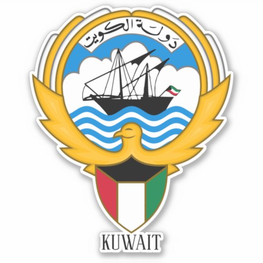 Kuwait National Emblem Patriotic Aufkleber (Vorderseite)