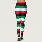 Kuwait National Flag Farben horizontal gestreift Leggings (Rückseite)
