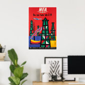 Kuwait Reise Kunst Druck Nahöstlicher Poster (Heimbüro)