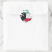 Kuwait Ripped Flag Classic Round Sticker (Tasche)