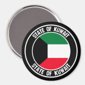 Kuwait Round Emblem Magnet (Vorderseite/Rückseite)