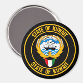 Kuwait Round Emblem Magnet (Vorderseite/Rückseite)
