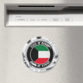 Kuwait Round Emblem Magnet (In Situ (Geschirrspüler))