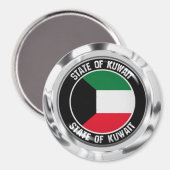Kuwait Round Emblem Magnet (Vorderseite/Rückseite)