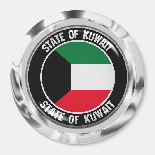 Kuwait Round Emblem Magnet (Vorne)