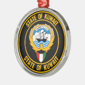 Kuwait Round Emblem Ornament Aus Metall (Links)