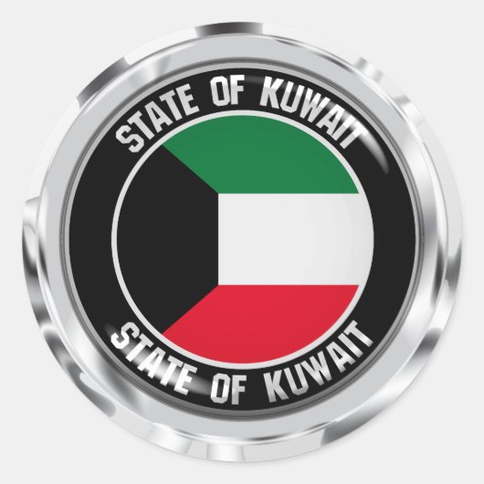 Kuwait Round Emblem Runder Aufkleber (Vorderseite)