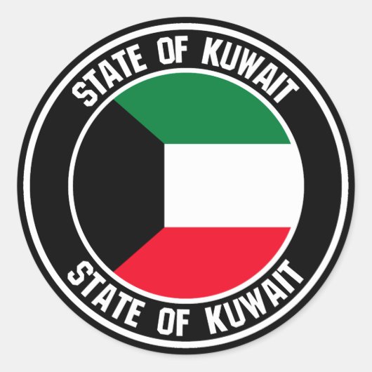 Kuwait Round Emblem Runder Aufkleber (Vorderseite)