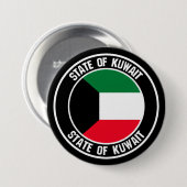 Kuwait-Rundes Emblem Button (Vorne & Hinten)