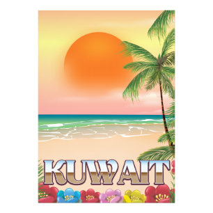 Kuwait-Strand-Reiseplakat Fotodruck