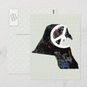 Kuwait Trendy Peace Sign with Kuwaiti map Postkarte (Vorne/Hinten)