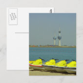 Kuwait Türme und Jet Ski Postcard Postkarte (Vorne/Hinten)