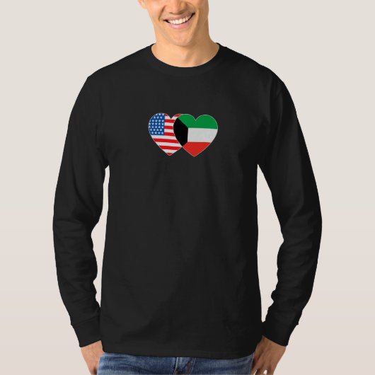 Kuwait & US Flag Twin Heart for Kuwaitian American T-Shirt (Vorderseite)