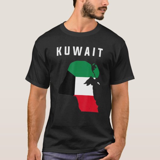 Kuwaiti Flag Inside Map Kuwait T-Shirt (Vorderseite)