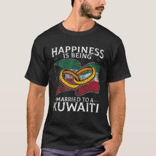 Kuwaiti Marriage Kuwait Verheiratet Heritage Flag T-Shirt