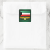 Kuwaiti Pride Quadratischer Aufkleber (Tasche)