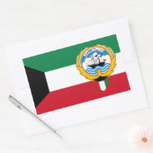 Kuwaitische Flagge und Emblem, Flagge Kuwaits Rechteckiger Aufkleber (Umschlag)