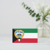 Kuwaitische Flagge und Emblem, Flagge Kuwaits Visitenkarte (Stehend Vorderseite)