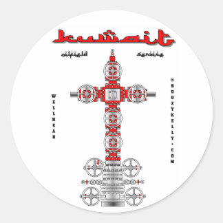Kuwaitische Ölfelder, Brunnen, Sticker, Öl, Gas, R Runder Aufkleber