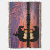 KUWBOY AUF PFERDE SONNENUNTERGANG DECKE (Vorderseite Vertikal)