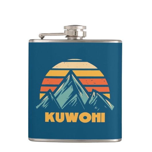 Kuwohi North Carolina Tennessee Retro Türkis Flachmann (Vorderseite)