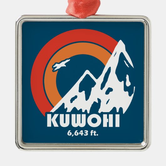 Kuwohi North Carolina Tennessee Sun Eagle Ornament Aus Metall (Vorne)