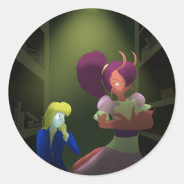 Kuzoura und Crayfish Girl Runder Aufkleber