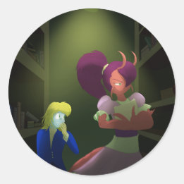 Kuzoura und Crayfish Girl Runder Aufkleber