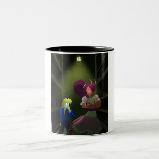 Kuzoura und Crayfish Girl Zweifarbige Tasse (Mittel)
