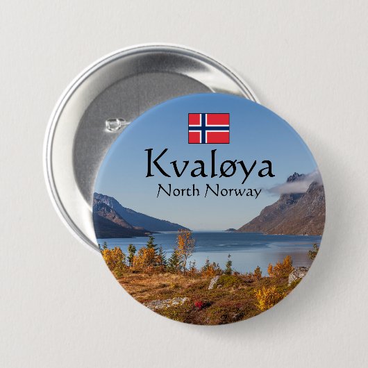 Kvaloya Insel Norwegen Button (Vorne & Hinten)