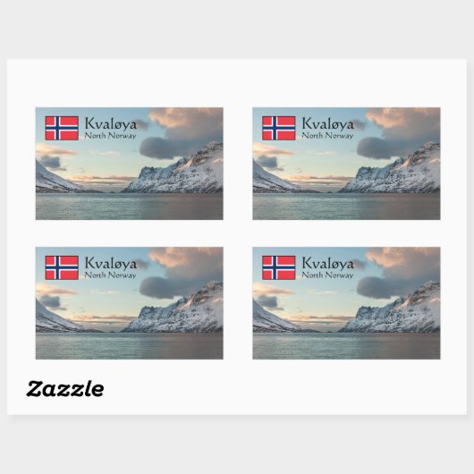 Kvaloya Island Norwegen Rechteckiger Aufkleber (Blatt)