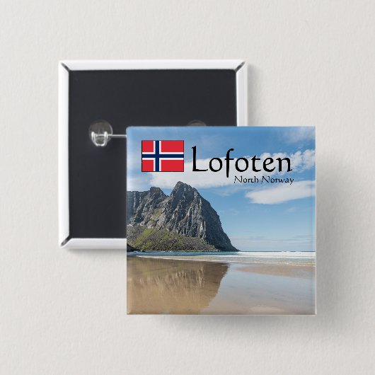 Kvalvika Lofoten Norwegen Button (Vorne & Hinten)