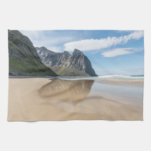 Kvalvika Lofoten Norwegen Geschirrtuch (Horizontal)