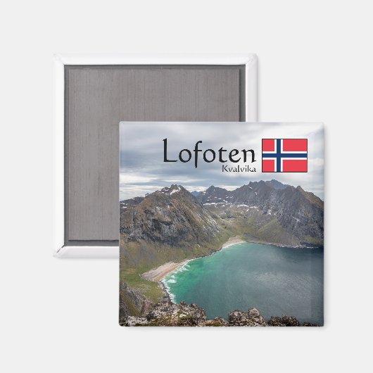 Kvalvika Lofoten Norwegen Magnet (Vorderseite/Rückseite)