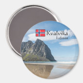 Kvalvika Lofoten Norwegen Magnet (Vorderseite/Rückseite)