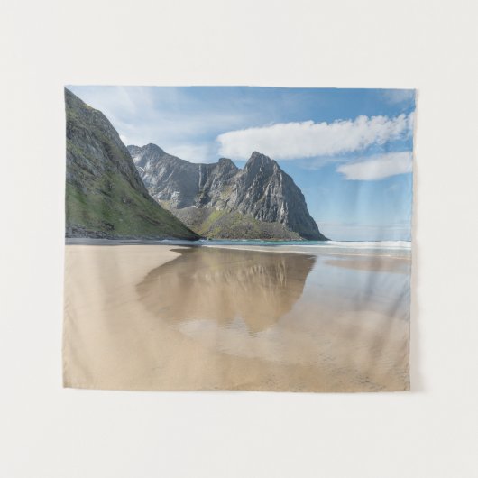 Kvalvika Lofoten Norwegen Wandteppich (Vorderseite (Horizontal))