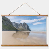 Kvalvika Lofoten Norwegen Wandteppich Mit Holzrahmen (Vorne)