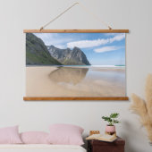 Kvalvika Lofoten Norwegen Wandteppich Mit Holzrahmen (Schlafzimmer)