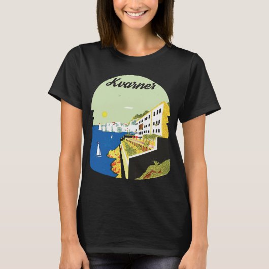 Kvarner Kroatien Bay Ansicht Green Travel T-Shirt (Vorderseite)