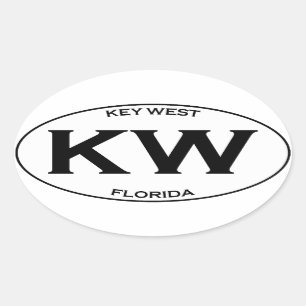 KW-Kew West Florida Ovaler Aufkleber