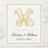 KW-Monogramm-WK-Monogramm-Etikett Weinetikett (Einzelnes Label)