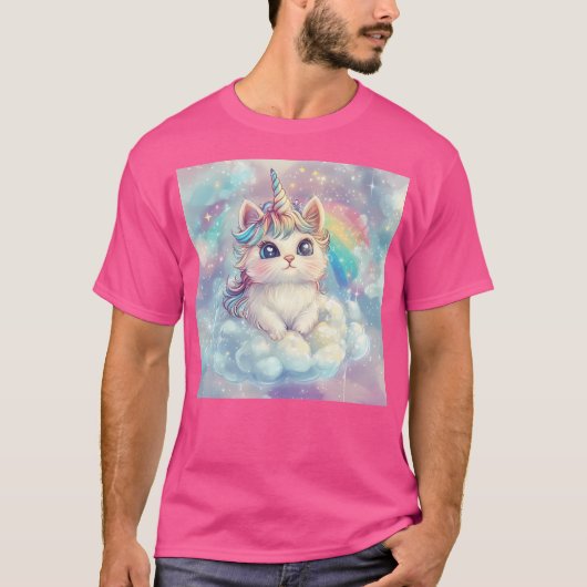 Kwaii Cat Unicorn T-Shirt (Vorderseite)
