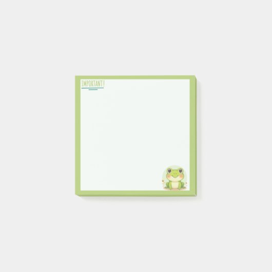Kwaii Frosch Pastellgrüne Notiz (Vorderseite)