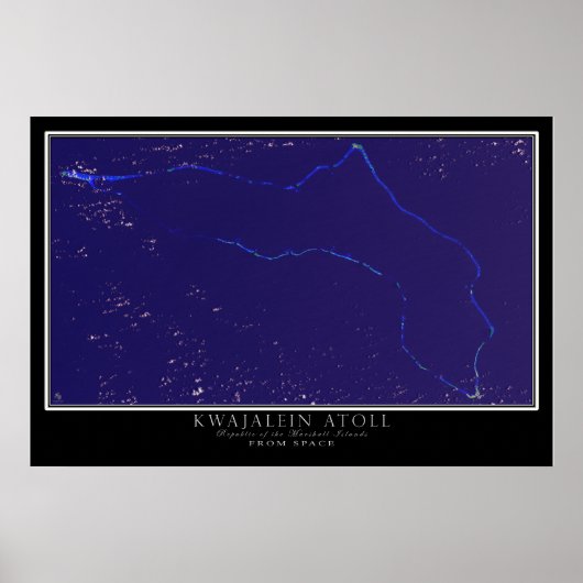 Kwajalein Atoll Marshall Islands Satellite Karte Poster (Vorne)