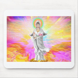 Kwan Yin die Göttin des Mitleids mit Rosa Mousepad